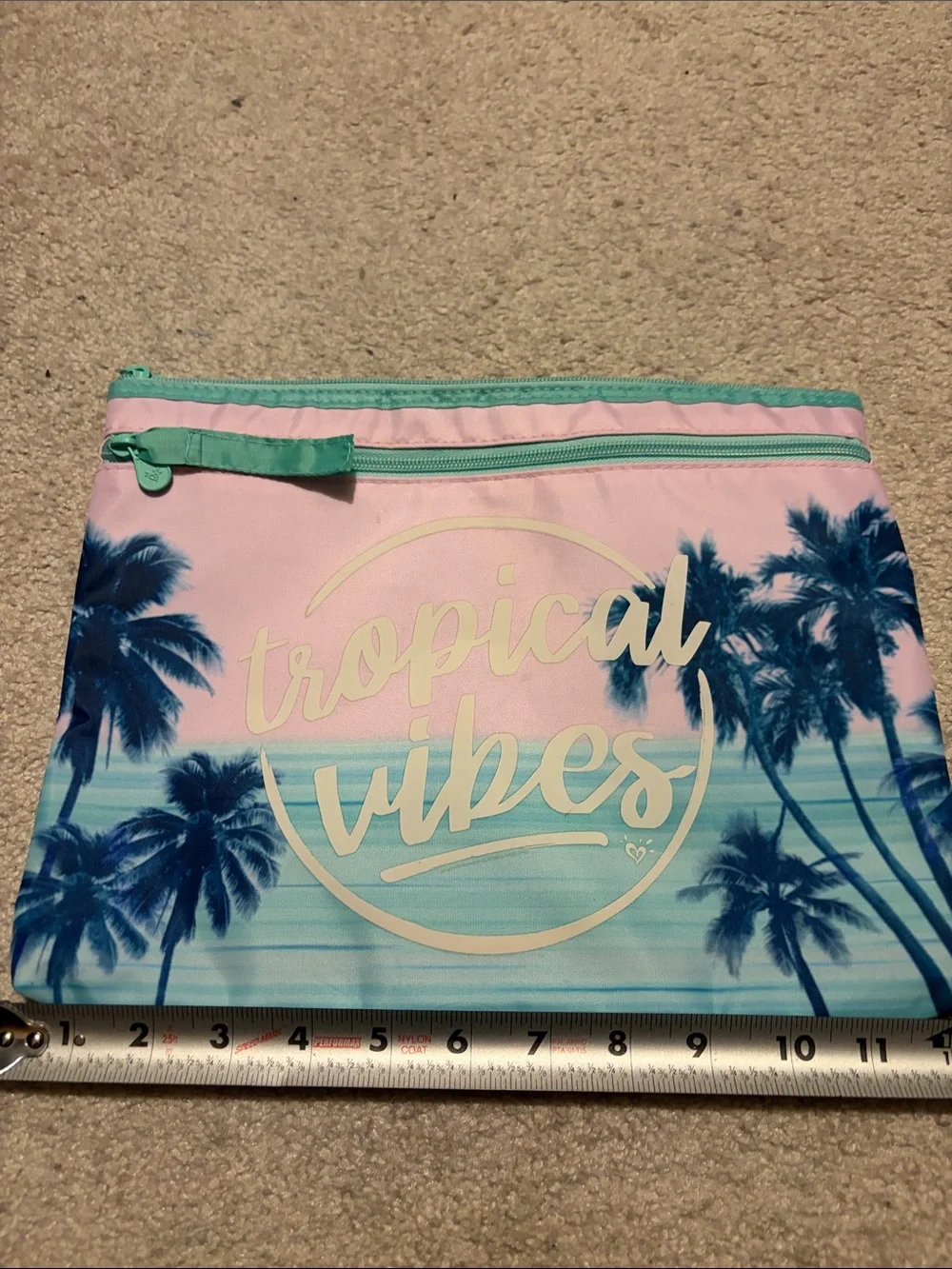 Justice Pink and Teal 'Tropical Vibes' Pouch